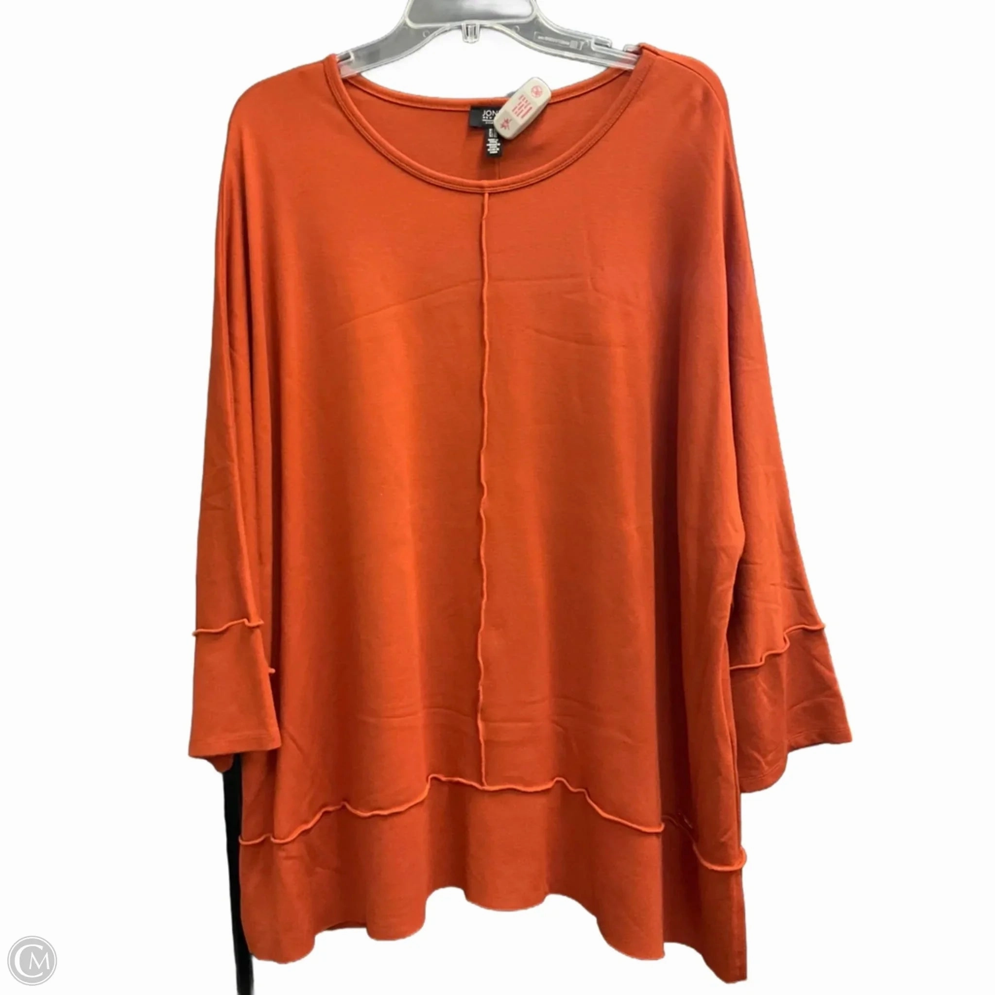 Top Short Sleeve By Jones New York In Orange, Size: 3x Ultimate Comfort Recycled Polyester Thread
