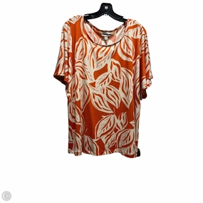 Multi Panel Structure Top Short Sleeve By Jules & Leopold In Orange, Size: 3x