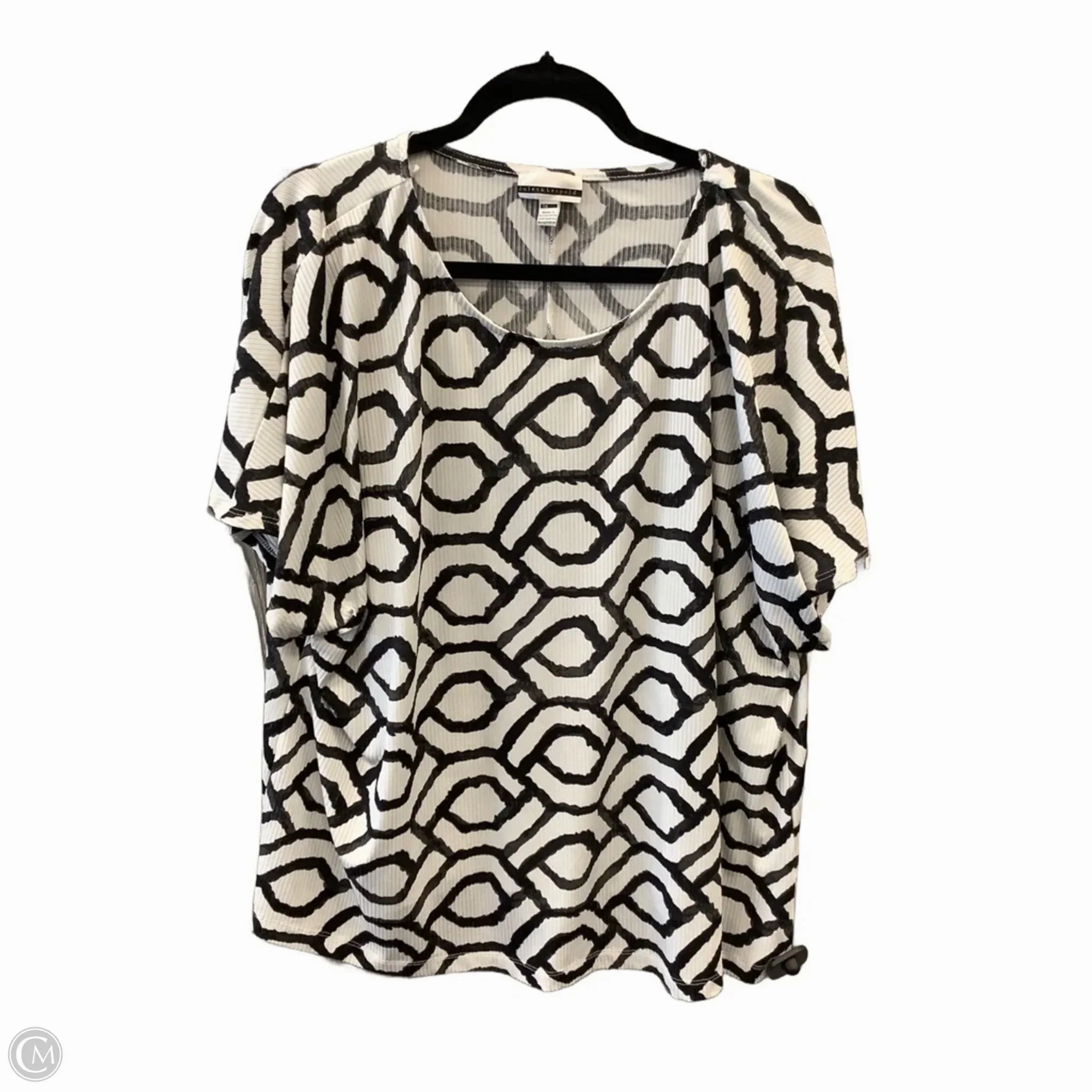 Comfortable Piece Formal Style Top Short Sleeve By Jules & Leopold In White, Size: 3x