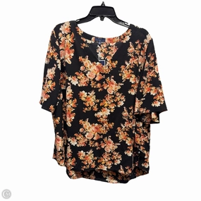 Top Short Sleeve By Kaari Blue In Black & Orange, Size: 3x Easy-Going Style