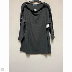 Top Short Sleeve By Karen Scott In Black & Grey, Size: 2x Trendy All-Day Ultra Soft Finish