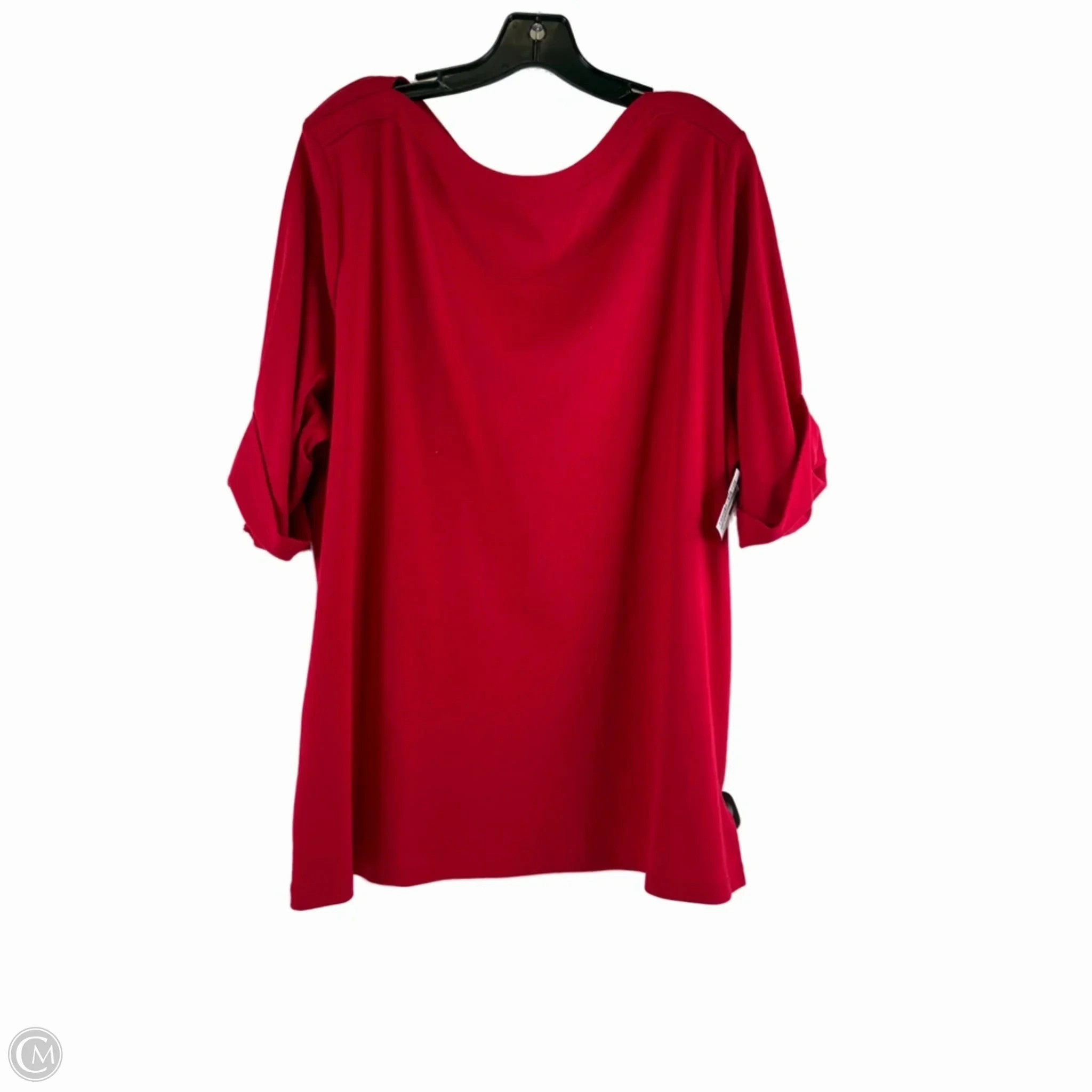 Top Short Sleeve By Karen Scott In Red, Size: 3x Festival wear