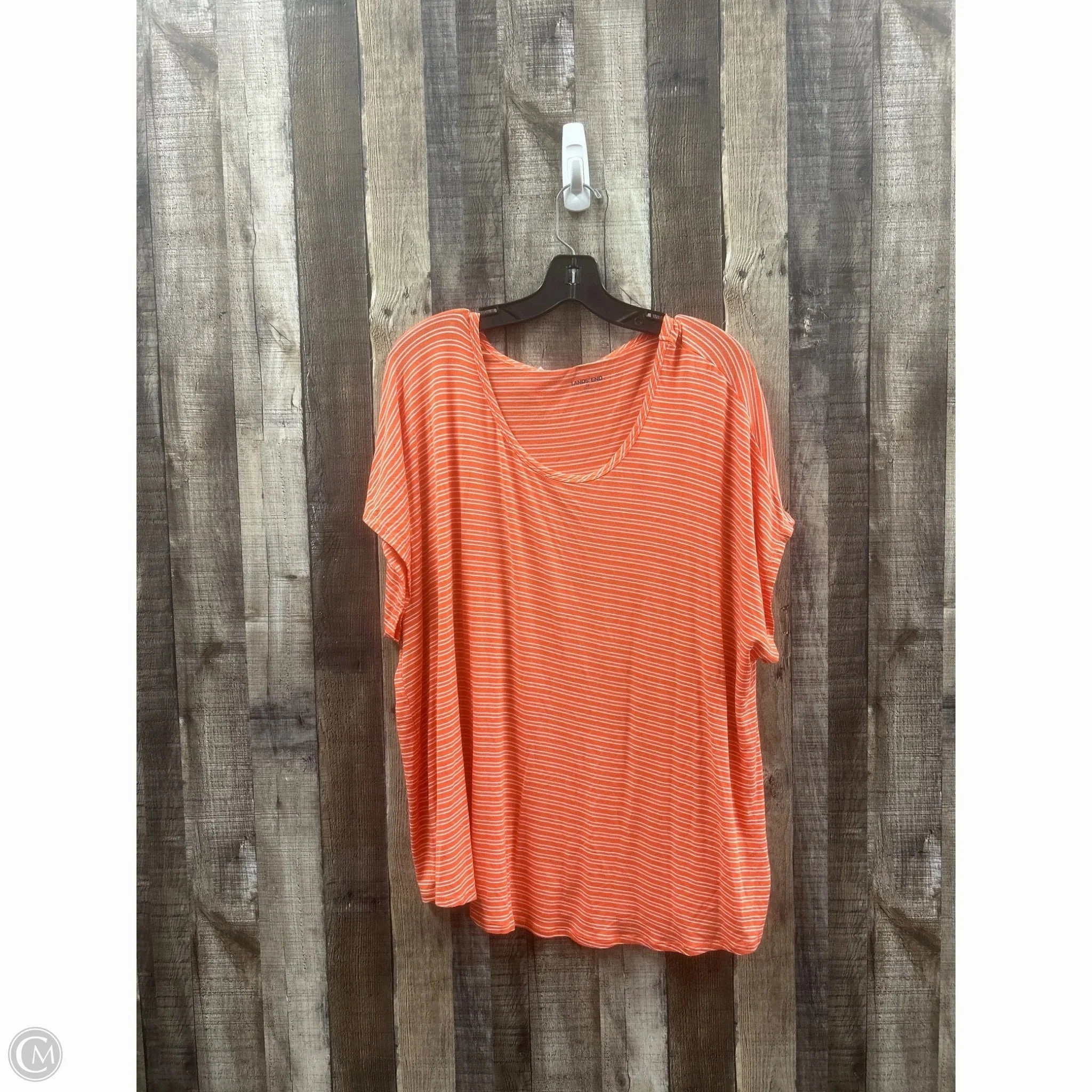 Top Short Sleeve By Lands End In Orange, Size: 2x Comfy Wear Fit Daily Fashion