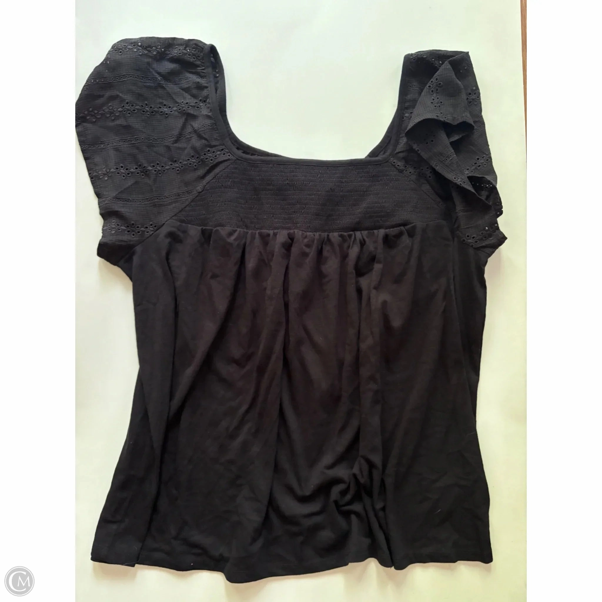 certified Tagless Design Top Short Sleeve By Lane Bryant In Black, Size: 1x