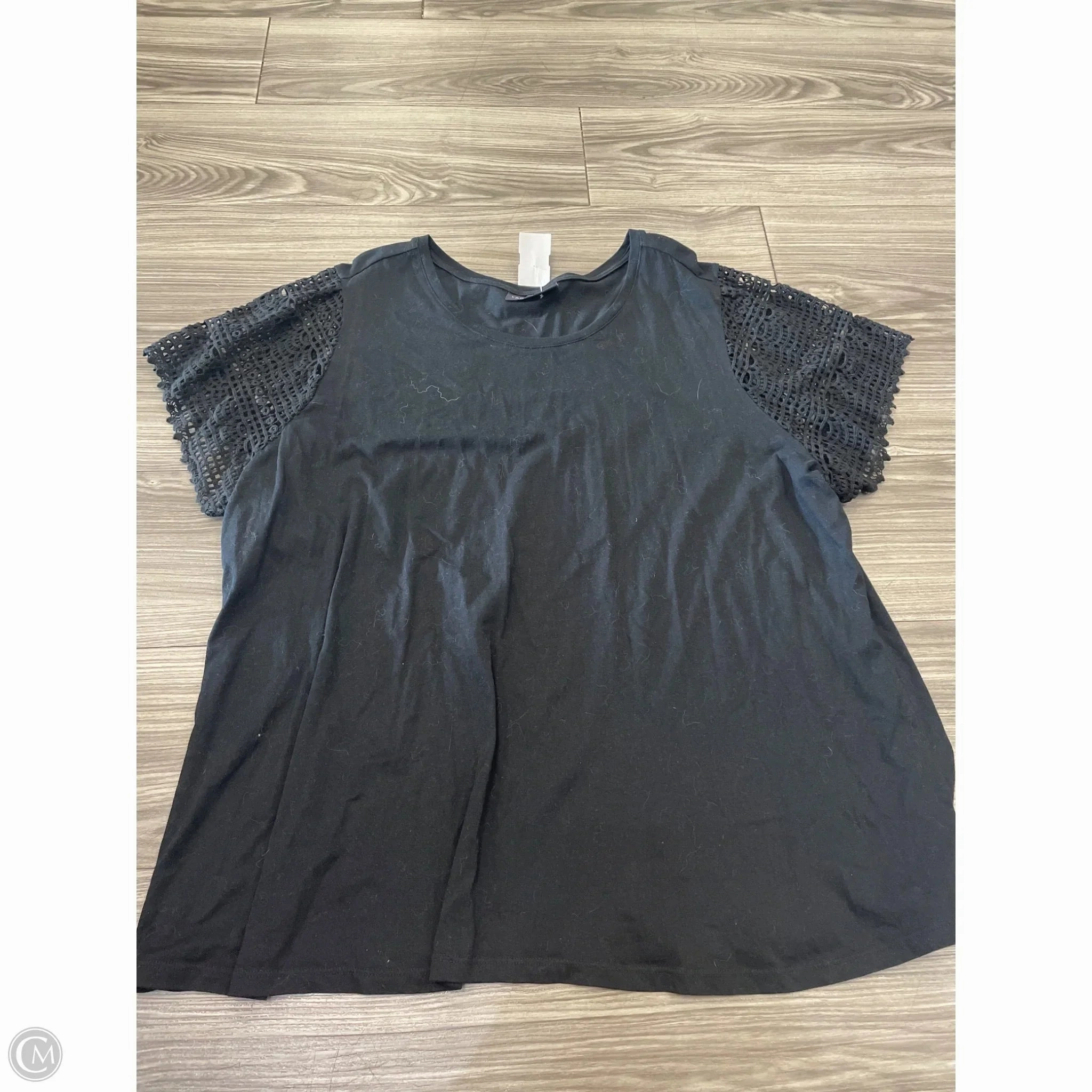 AllSeasonWear Durable Stitching Top Short Sleeve By Lane Bryant In Black, Size: 2x