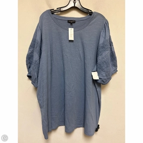 Top Short Sleeve By Lane Bryant In Blue, Size: 2x Water Based Ink Print