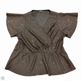Top Short Sleeve By Lane Bryant In Brown, Size: 4x Quick Change Perfect for Layering