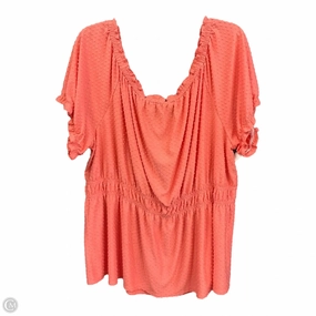 Fashionable Fit For Movement Top Short Sleeve By Lane Bryant In Coral, Size: 3x
