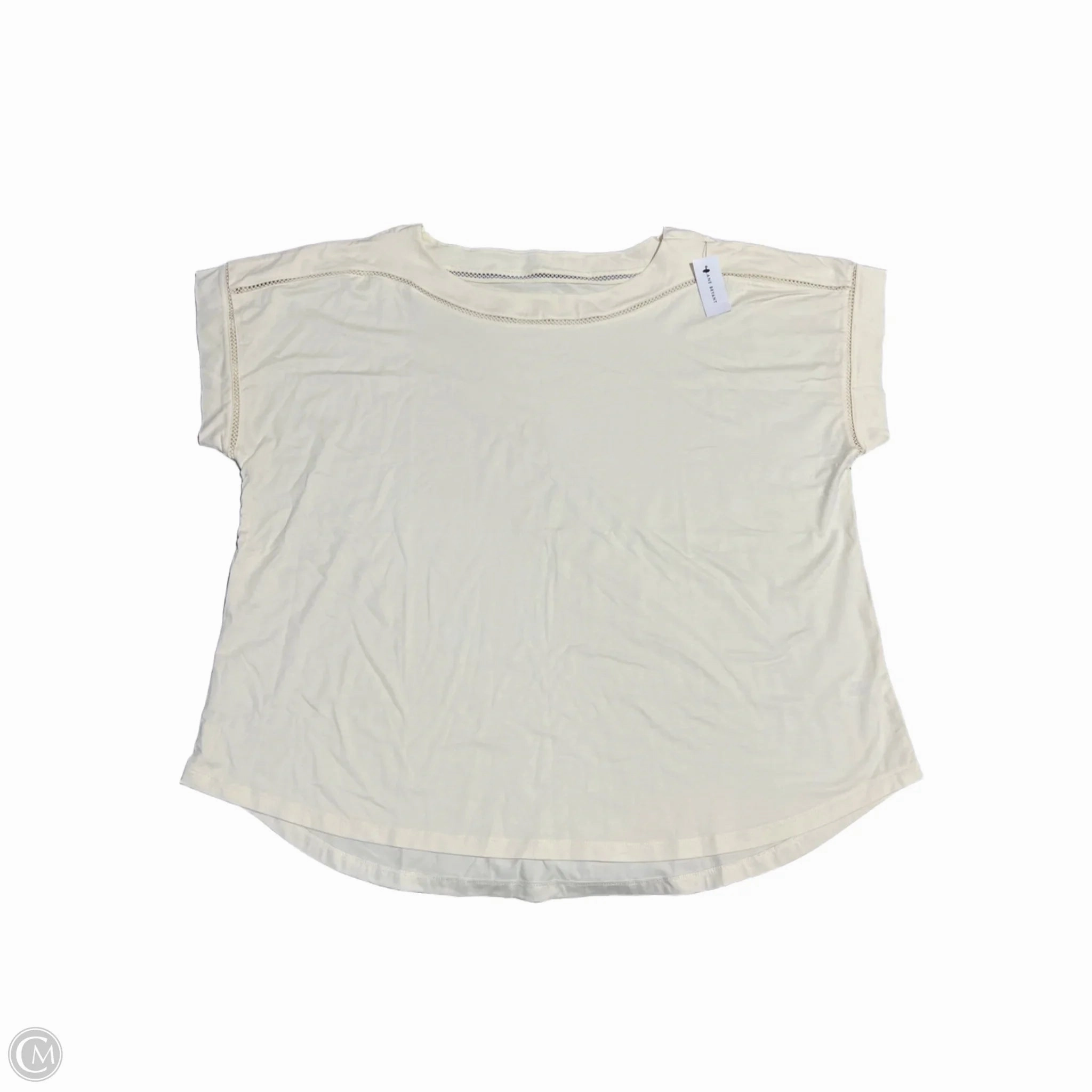 Eco Friendly Material Top Short Sleeve By Lane Bryant In Cream, Size: 2x