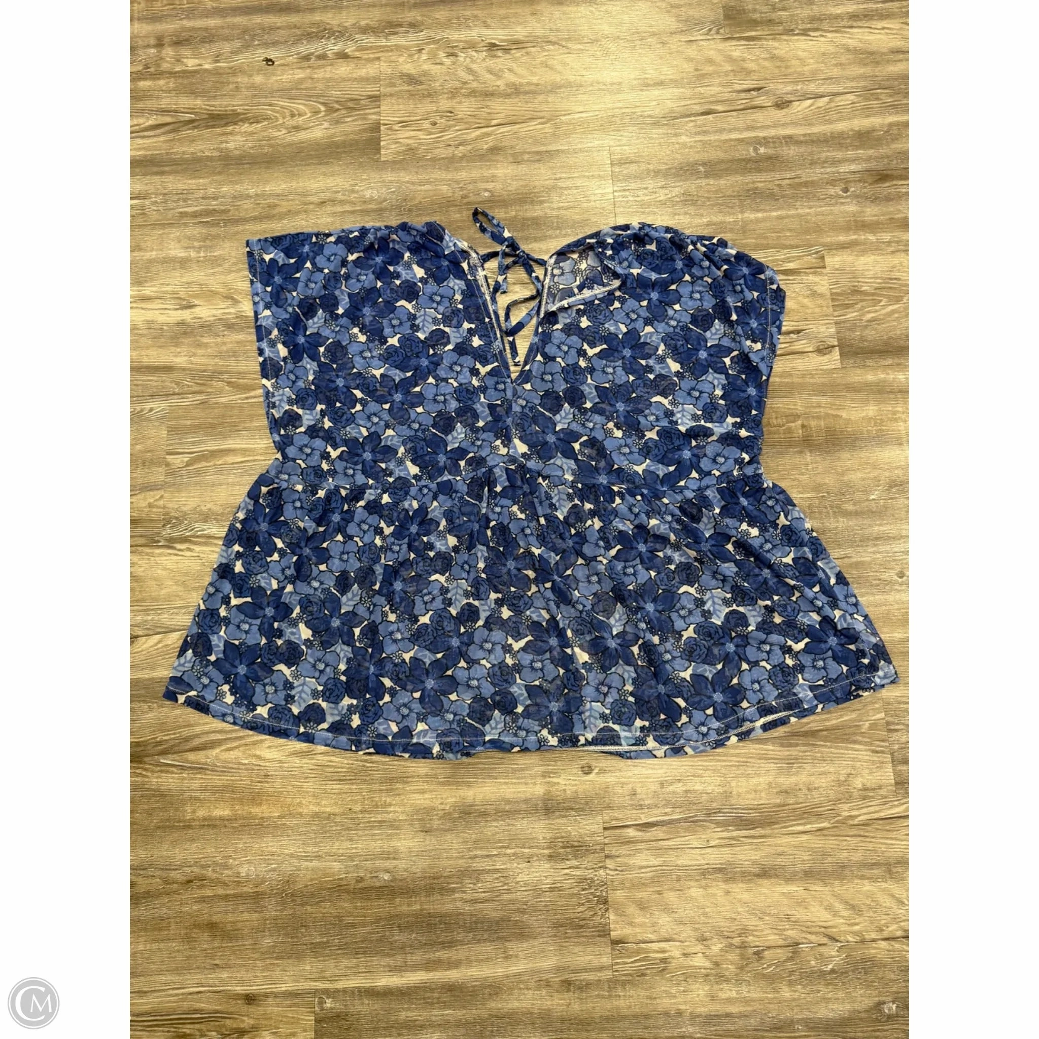 Collared Top Short Sleeve By Lane Bryant In Floral Print, Size: 3x