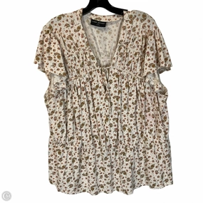 Durable Colorfast Finish Top Short Sleeve By Lane Bryant In Floral Print, Size: 3x