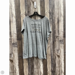 Top Short Sleeve By Lane Bryant In Grey, Size: 3x Halloween Light Style Trend