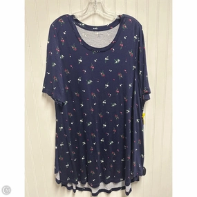 Top Short Sleeve By Lane Bryant In Navy, Size: 3x Smooth Jersey Texture Stylish and Cozy