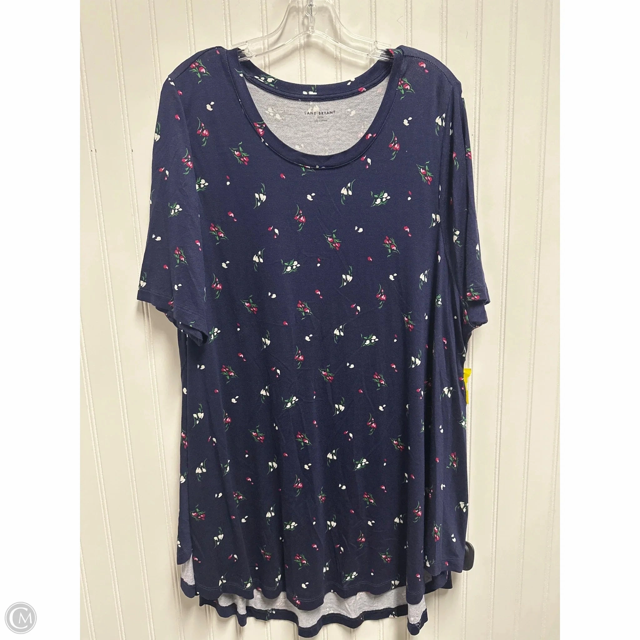 Top Short Sleeve By Lane Bryant In Navy, Size: 3x Smooth Jersey Texture Stylish and Cozy