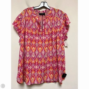 Top Short Sleeve By Lane Bryant In Orange & Pink, Size: 3x Gym workout Men's masculinity