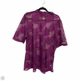 Top Short Sleeve By Lane Bryant In Purple, Size: 1x Chilly Day Comfort Chilly Weather Style