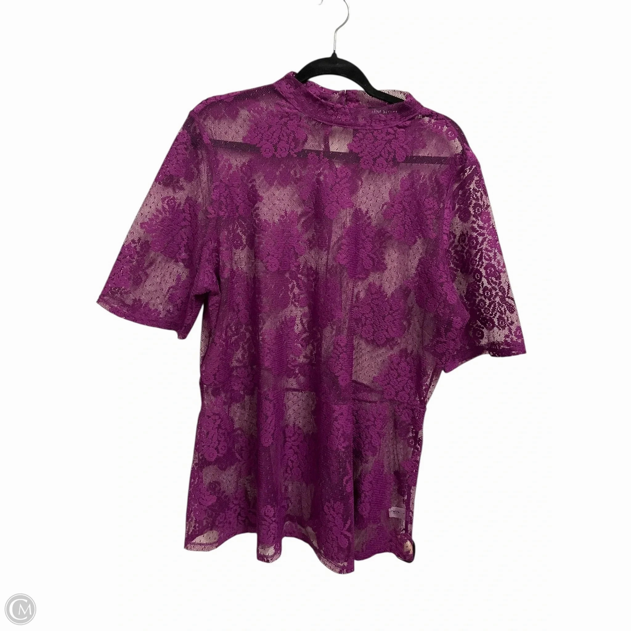 Top Short Sleeve By Lane Bryant In Purple, Size: 1x Chilly Day Comfort Chilly Weather Style
