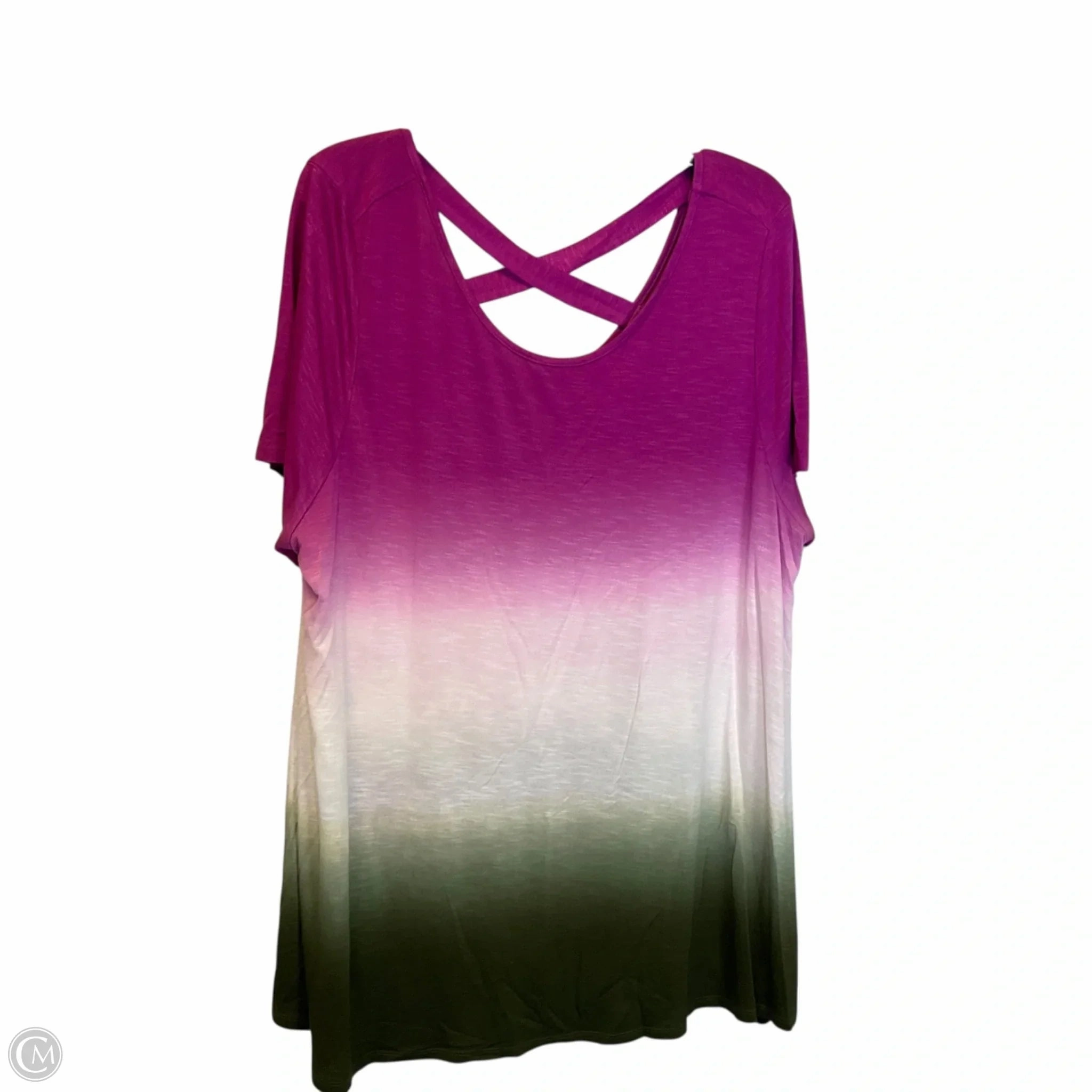 Top Short Sleeve By Lane Bryant In Purple, Size: 2x Sporty Layer Look