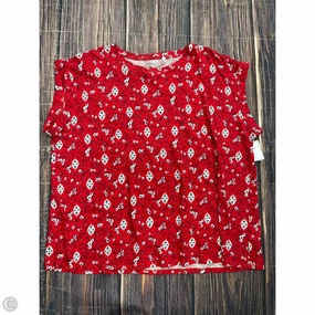 No Fade Technology Easy Look Top Short Sleeve By Lane Bryant In Red, Size: 1x