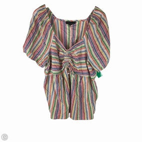 Top Short Sleeve By Lane Bryant In Striped Pattern, Size: 1x Tubular Knit Structure Chill Vibe