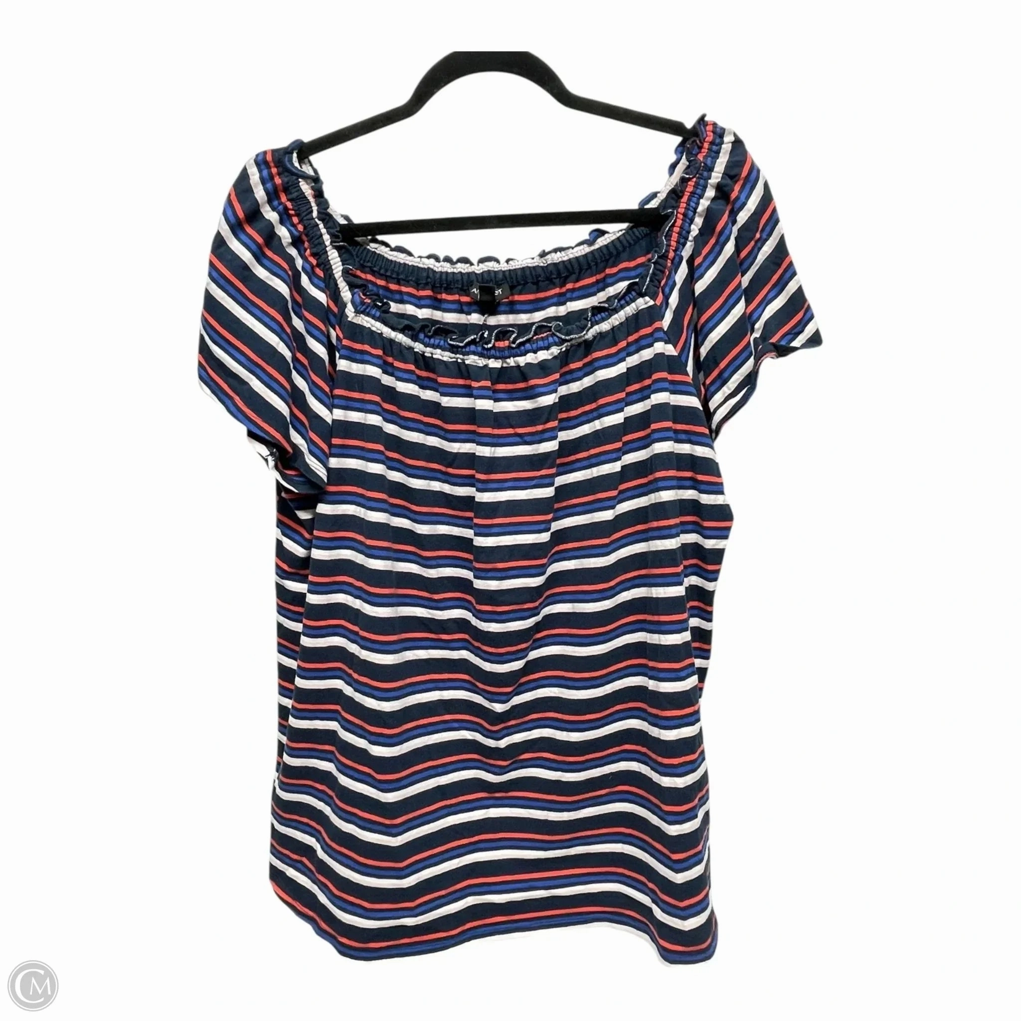 Anti-pilling Casual Active Top Short Sleeve By Lane Bryant In Striped Pattern, Size: 1x