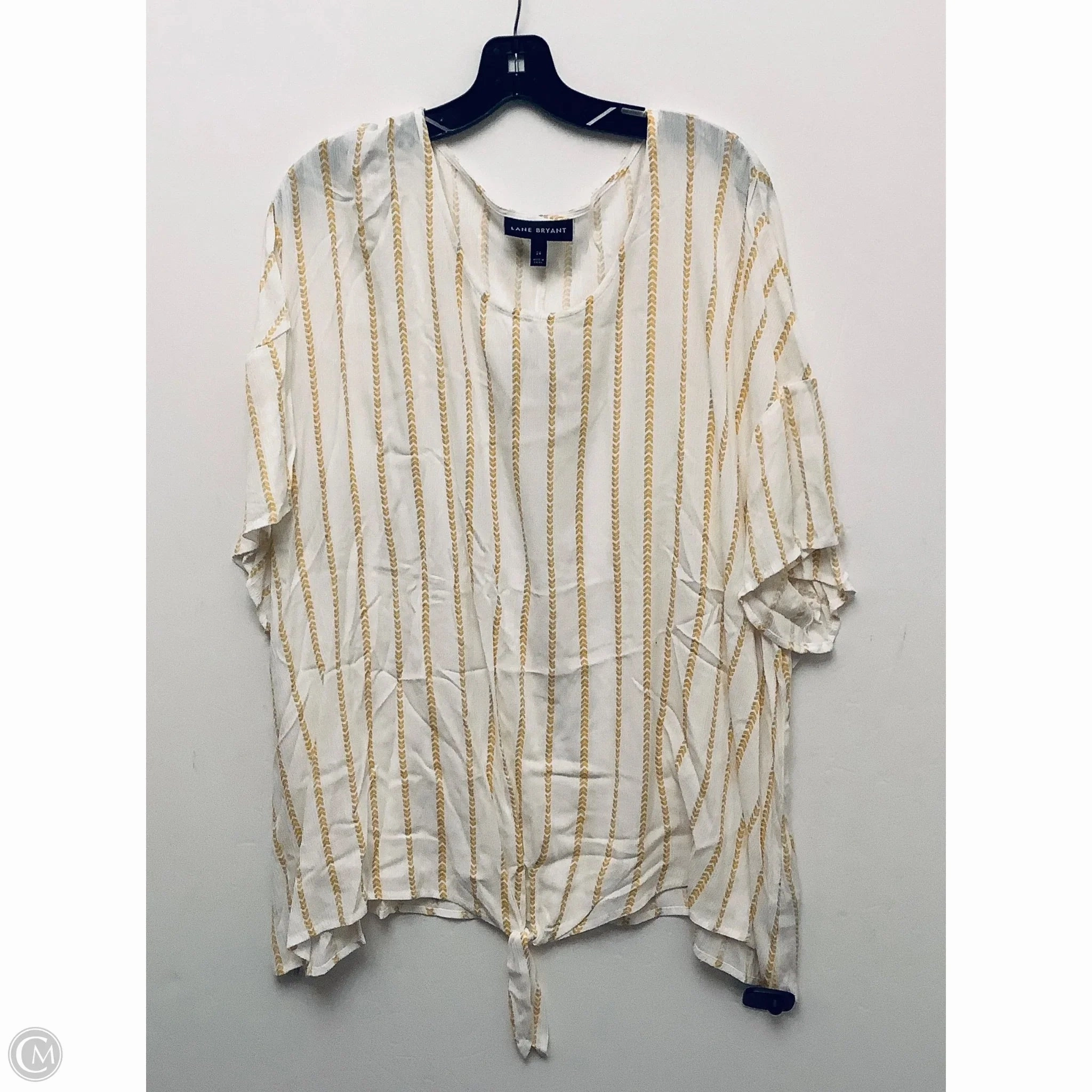 AntiPillingTreatment Fit Design Top Short Sleeve By Lane Bryant In Striped Pattern, Size: 2x