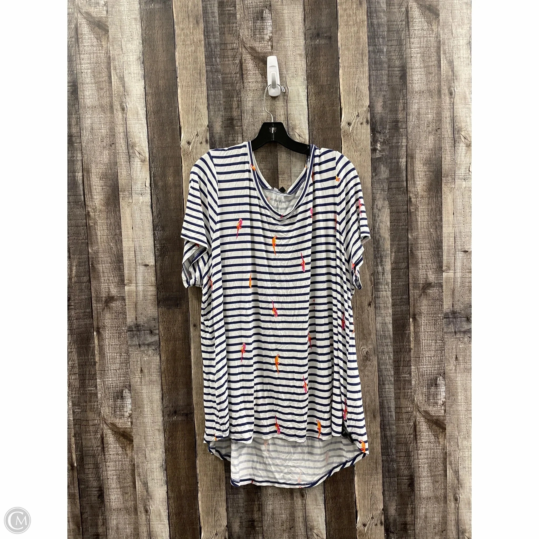 Top Short Sleeve By Lane Bryant In Striped Pattern, Size: 4x Formal Style Travel convenience