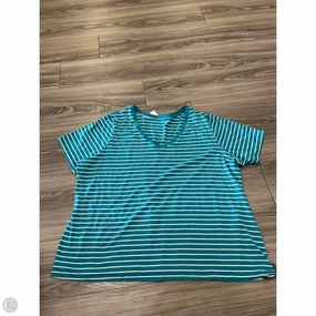 Top Short Sleeve By Lane Bryant In Teal, Size: 2x Ribbed Neckline Anti-static