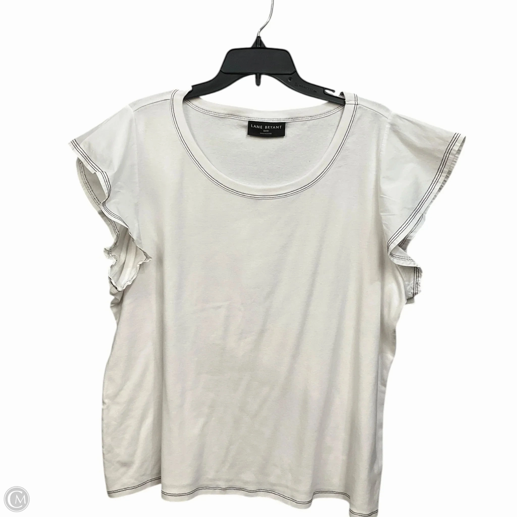 Top Short Sleeve By Lane Bryant In White, Size: 2x Trendy Casual Wear Reinforced Shoulder Seams