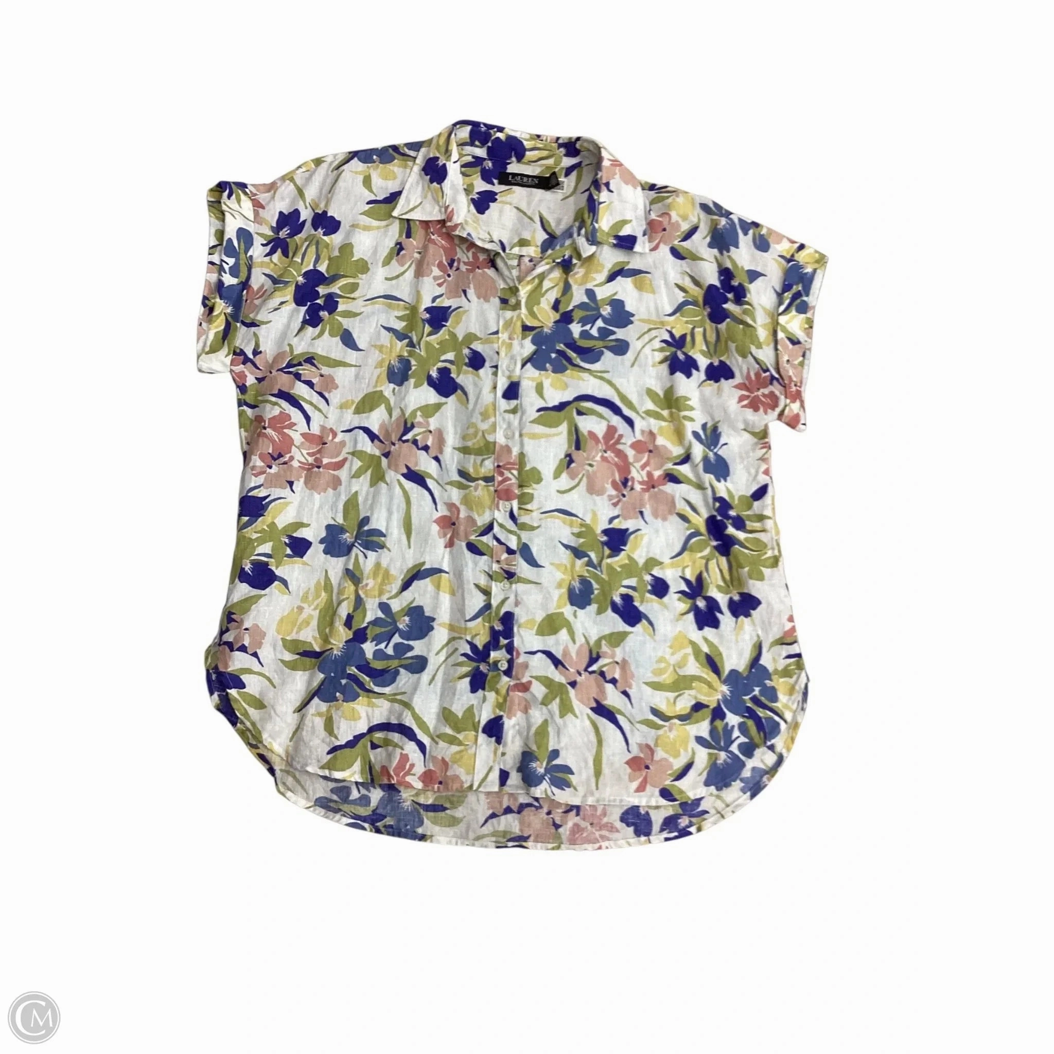 Flexible Fit Design Plus size clothing Top Short Sleeve By Lauren By Ralph Lauren In Floral Print, Size: Xl