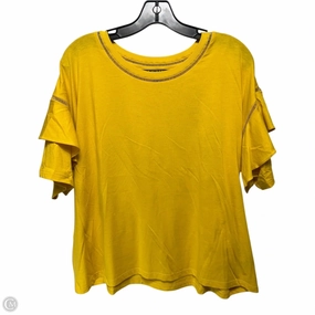 Urban Streetwear EthicalProduction Top Short Sleeve By Lauren By Ralph Lauren In Yellow, Size: Xl