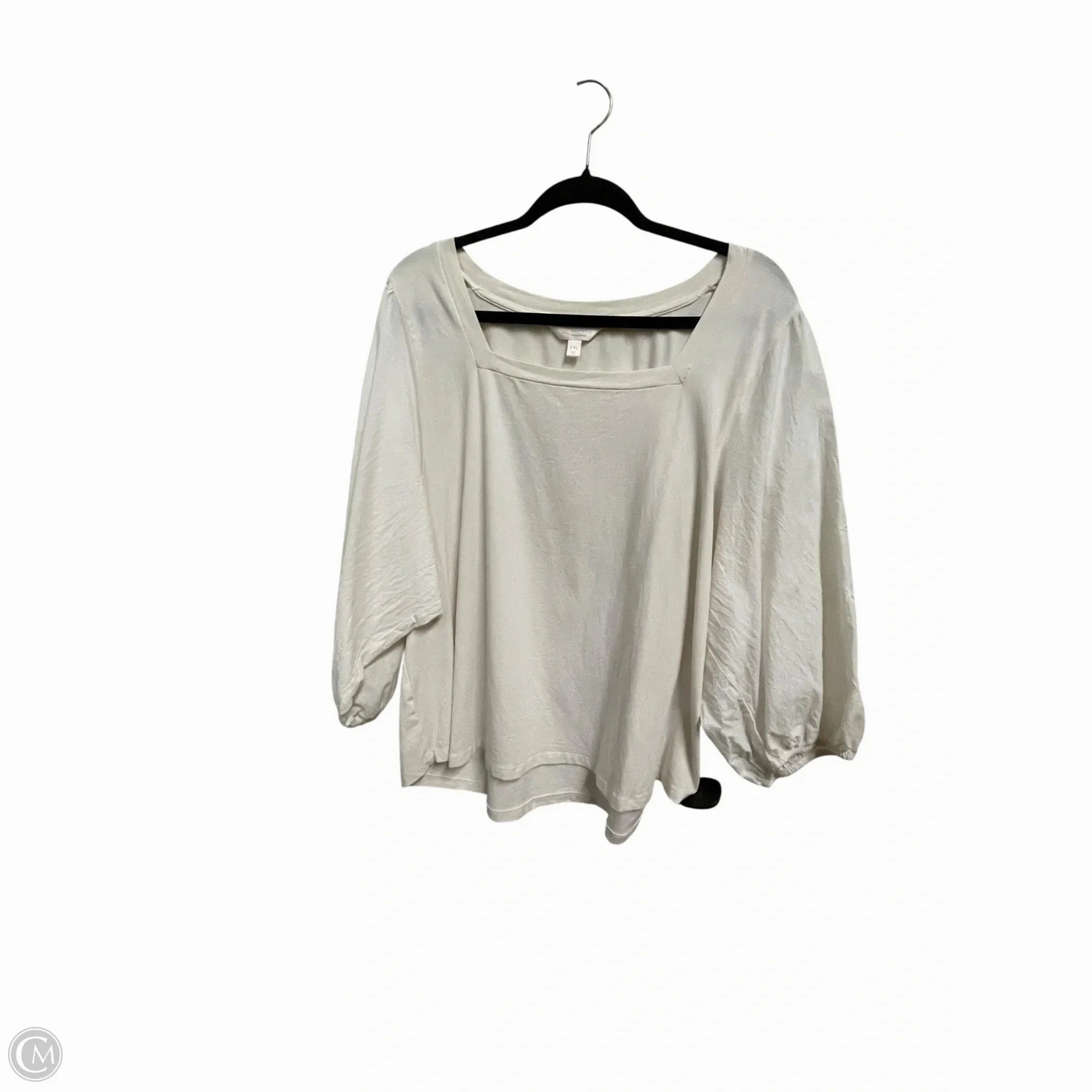 Anti Pilling Fabric Top Short Sleeve By Lc Lauren Conrad In Cream, Size: 2x
