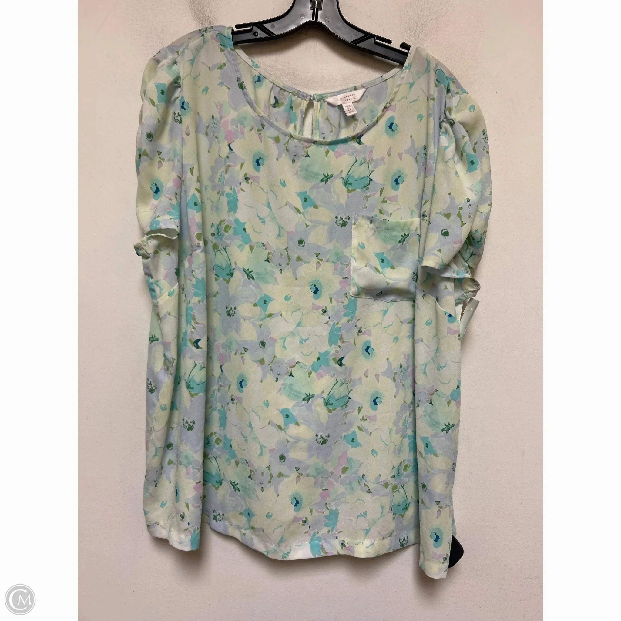 Top Short Sleeve By Lc Lauren Conrad In Floral Print, Size: 2x Simple Yet Elegant