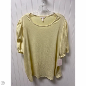 Bold Design Top Short Sleeve By Lc Lauren Conrad In Yellow, Size: 2x