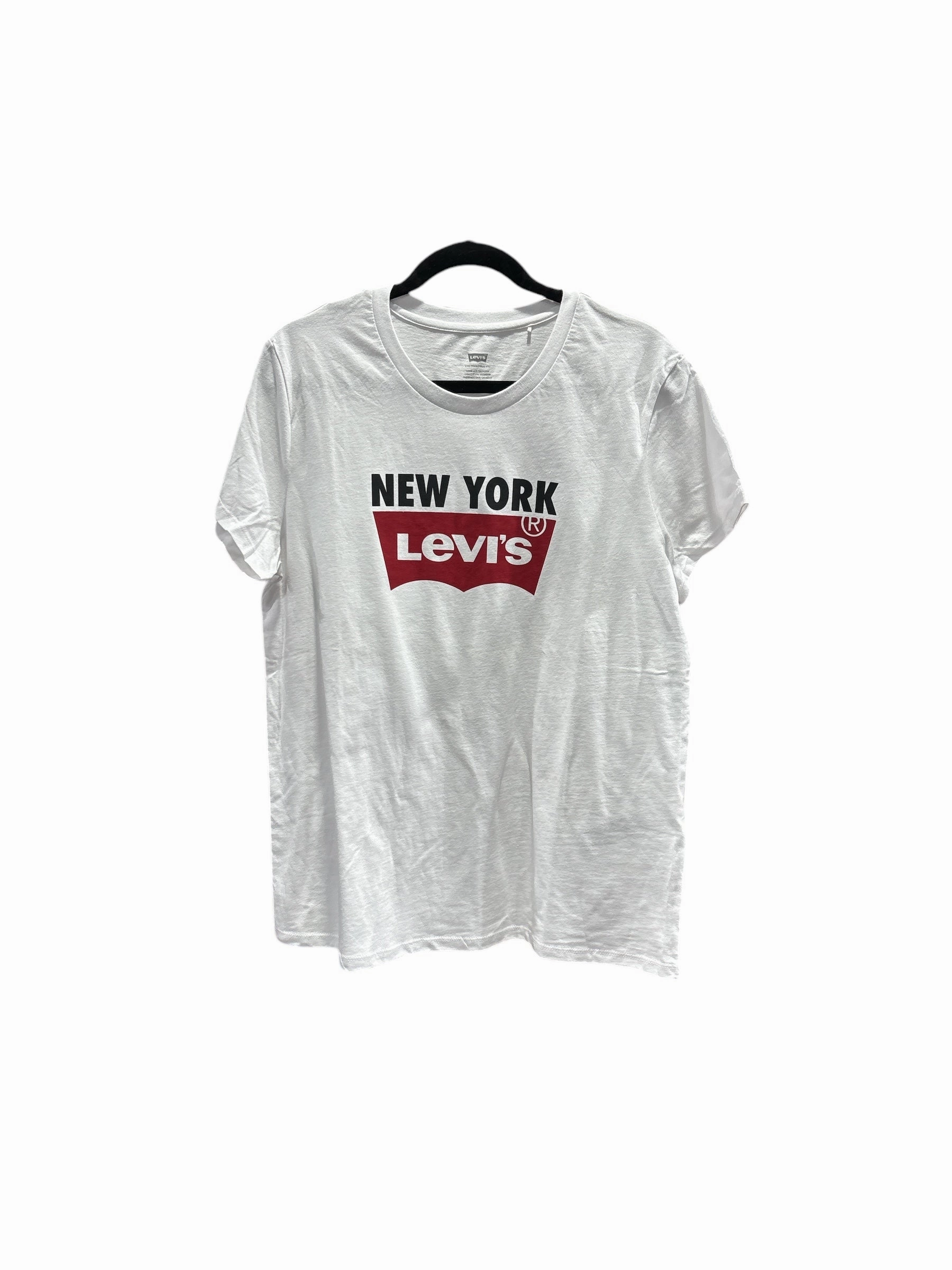 Top Short Sleeve By Levis In White, Size: Xl Biodegradable Textile