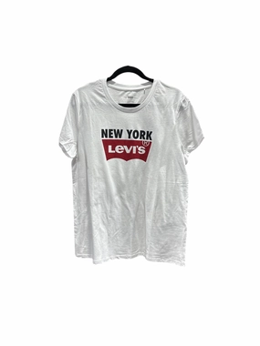 Top Short Sleeve By Levis In White, Size: Xl Biodegradable Textile