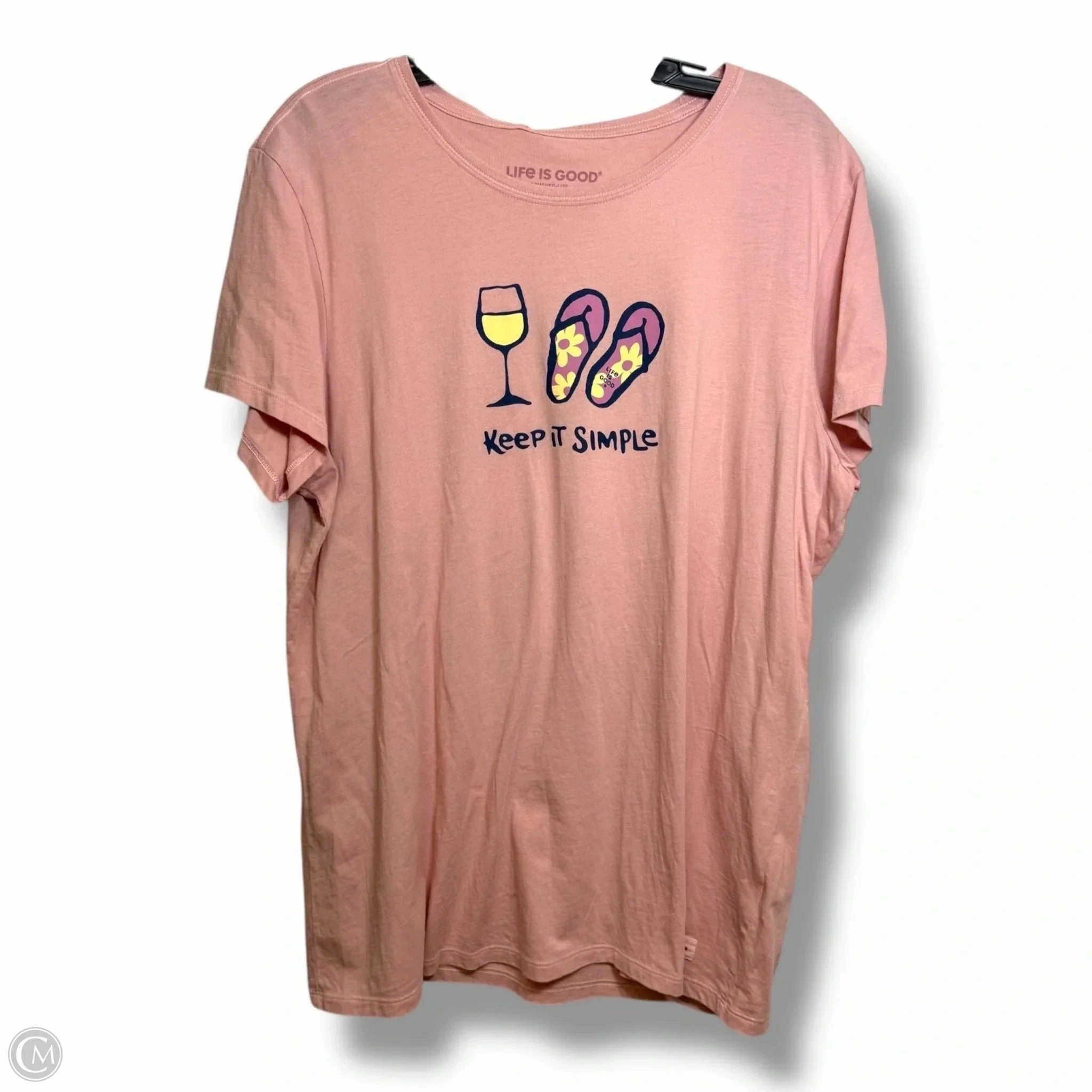 cyber monday Top Short Sleeve By Life Is Good In Mauve, Size: Xl