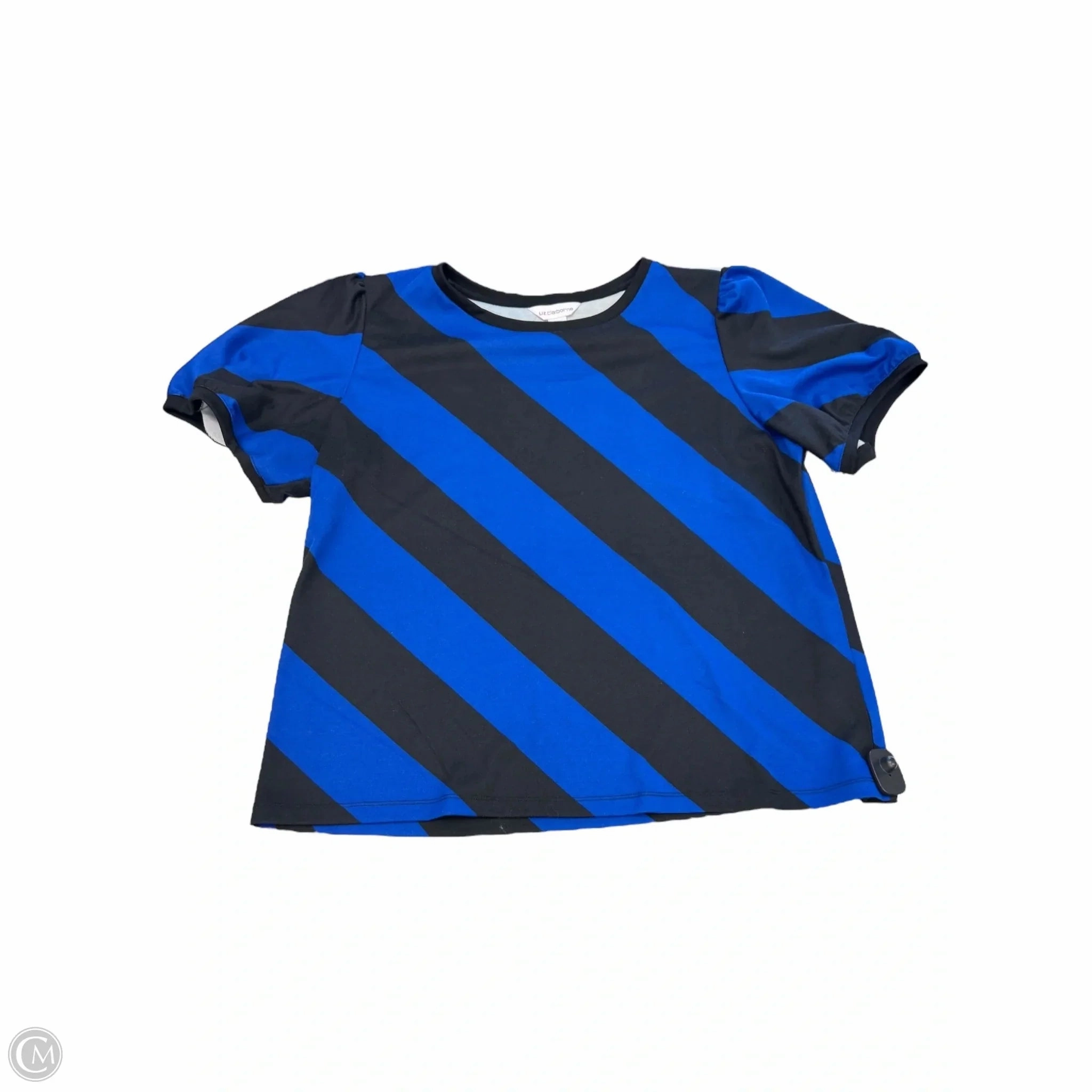 Top Short Sleeve By Liz Claiborne In Striped Pattern, Size: 1x Minimal Comfort Style