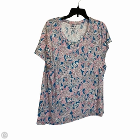 Timeless Layer Easter Top Short Sleeve By Loft In Blue, Size: 2x