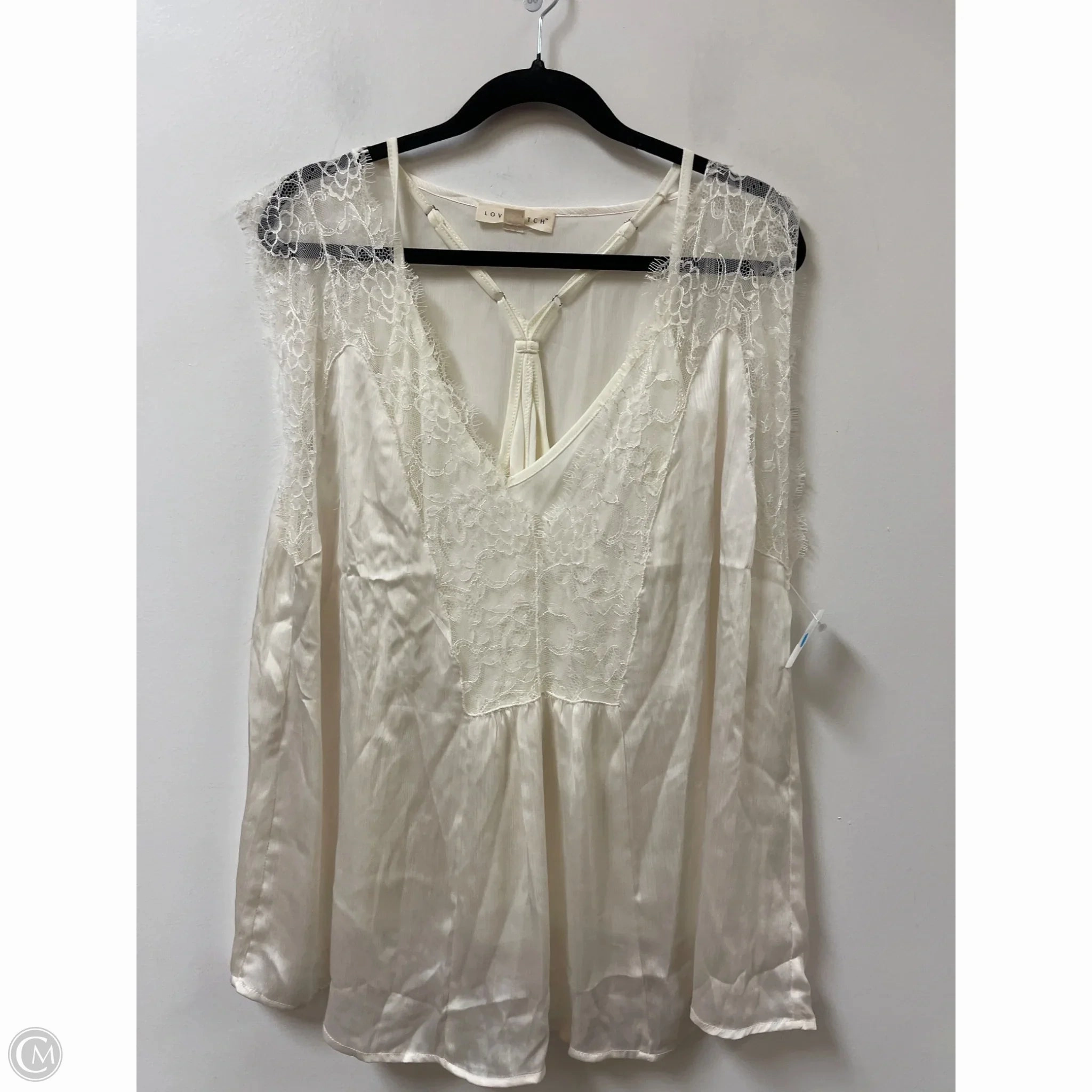 AllDay Comfort Quick Dry Material Top Short Sleeve By Love Stitch In White, Size: 1x