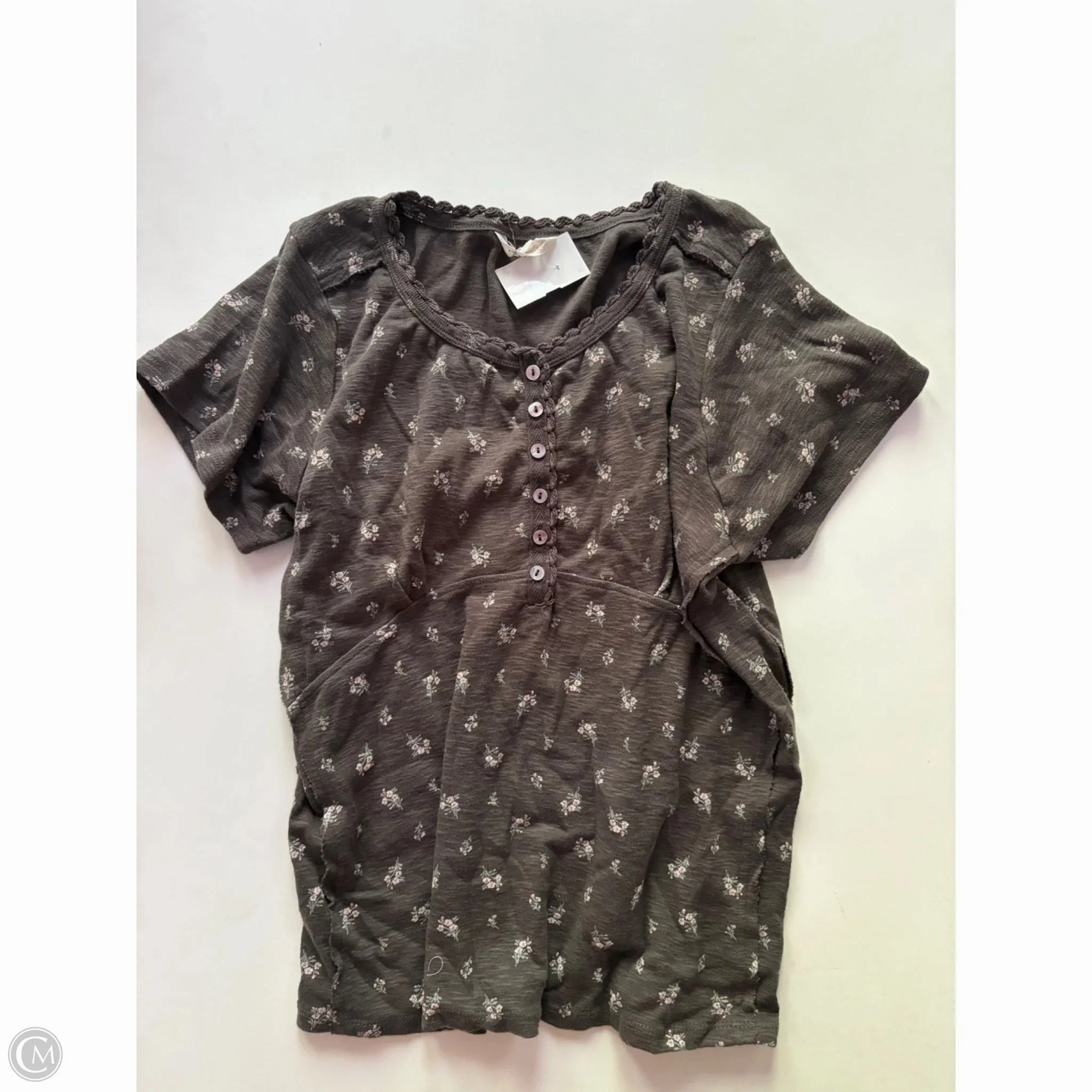 Top Short Sleeve By Lucky Brand In Floral Print, Size: Xl Active Layering