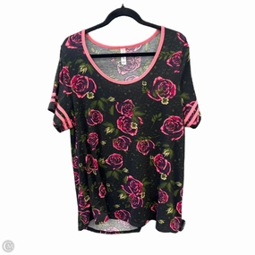 Top Short Sleeve By Lularoe In Floral Print, Size: 2x warm weather easygoing look
