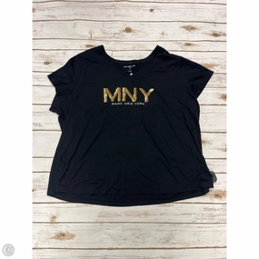 Top Short Sleeve By Marc New York In Black, Size: 3x Sophisticated Casual Essential Clothing