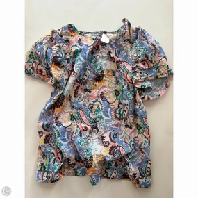 Luxurious Comfort Fit Top Short Sleeve By Mari rai In Floral Print, Size: 2x