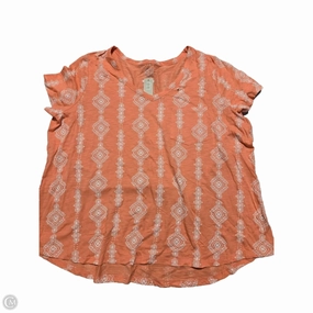 Top Short Sleeve By Maurices In Orange & White, Size: 3x Simple yet stylish