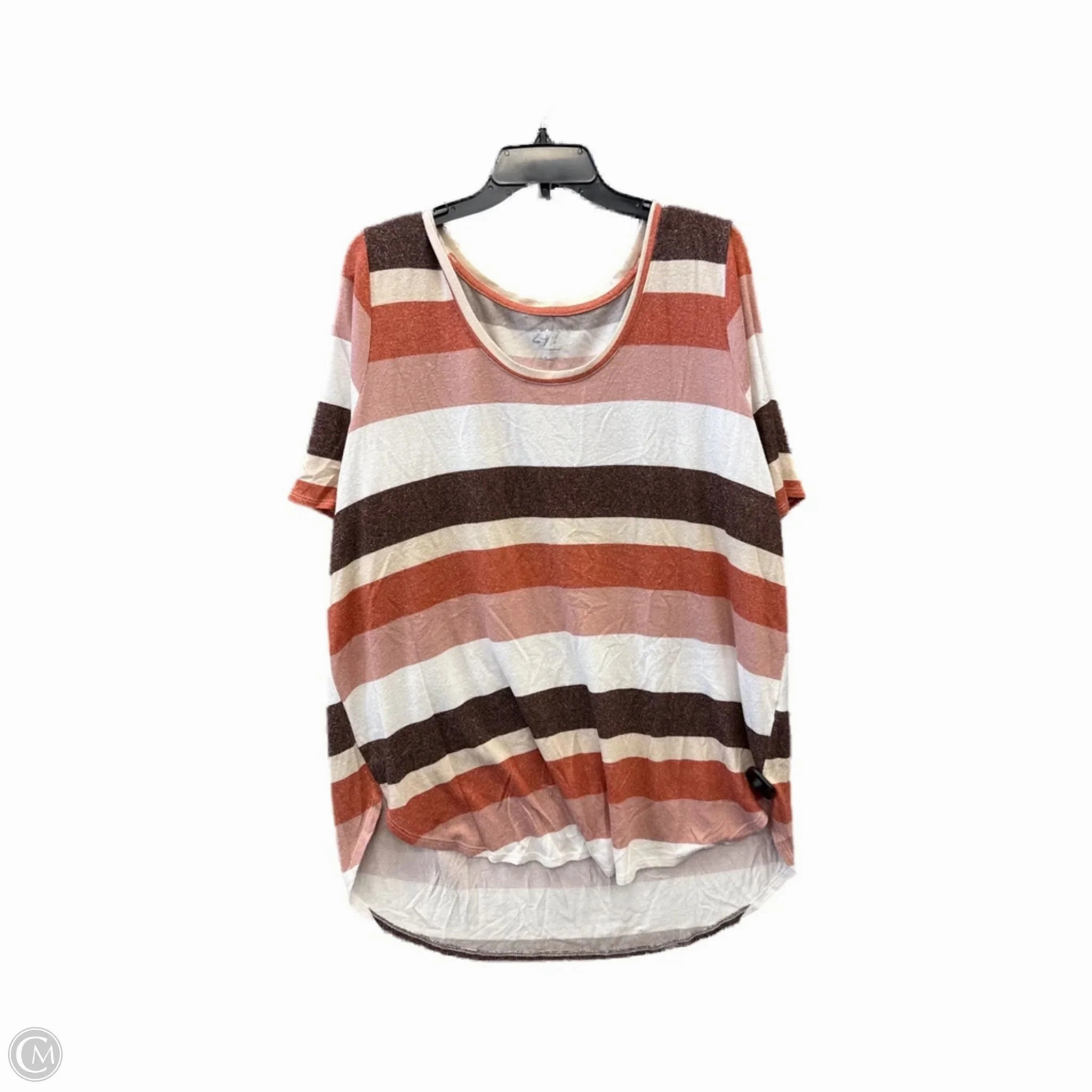 Top Short Sleeve By Maurices In Striped Pattern, Size: 2x Summer Fashion Essential Casual