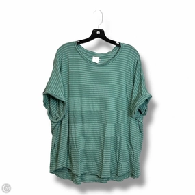 Non Iron Finish budget-friendly Top Short Sleeve By Maurices In Striped Pattern, Size: 3x