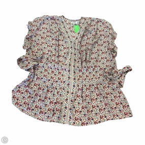 Non Irritating Collar Top Short Sleeve By Max Studio In Floral Print, Size: 3x