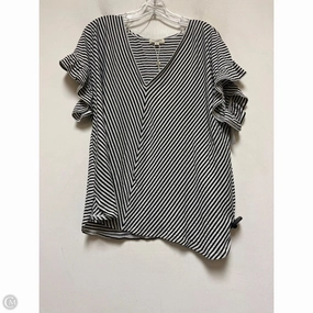Top Short Sleeve By Max Studio In Striped Pattern, Size: 2x Adult sophistication Sustainable Fibers
