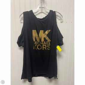 Top Short Sleeve By Michael By Michael Kors In Black & Gold, Size: 3x All Season Wear Sporty Comfort Wear